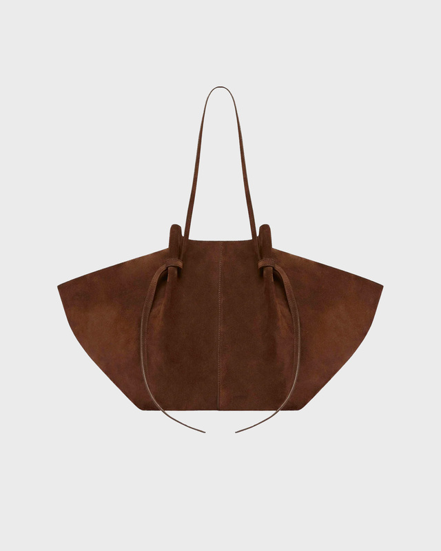 YUZEFI Large Mochi Suede Bag Chocolate ONESIZE
