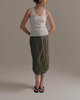 LEONÍ Top Älma Lace-trimmed Ribbed Silk Egg Shell 38