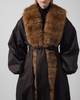 ROTATE Birger Christensen Coat Faux Fur Collar Espresso 38