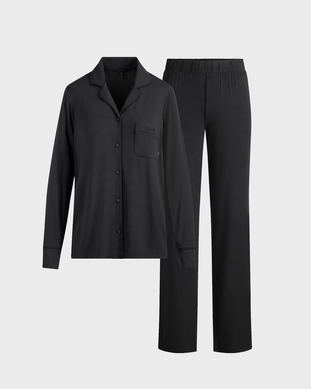 Skims Pyjamasett Sleep Long Sleeve Button Up Black L