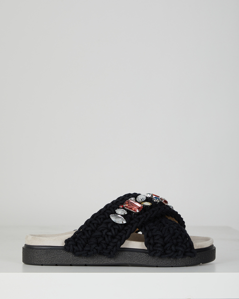 Sandals Woven Stones Black 1