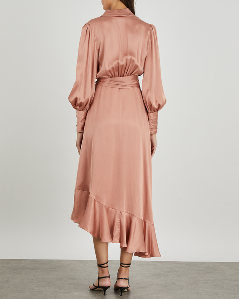 Dress Silk Wrap Midi Pink 2