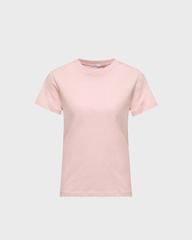 Moncler T-skjorte Embroidered Logo Cotton Light Pink XL