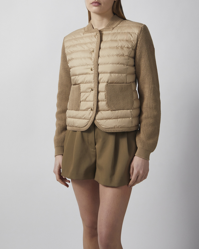 Moncler Cardigan Padded Cotton  Ljusbeige XL