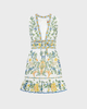 FARM Rio Dress Emily Floral Tapestry Mini Offwhite XS