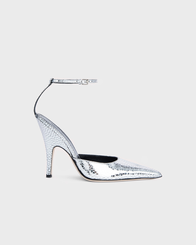 By Far Pumps Eliza Silver Flagstone Leather Silver EUR 41