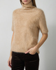 Soft Goat Striktrøje Brushed Short Sleeve Turtleneck Camel XL