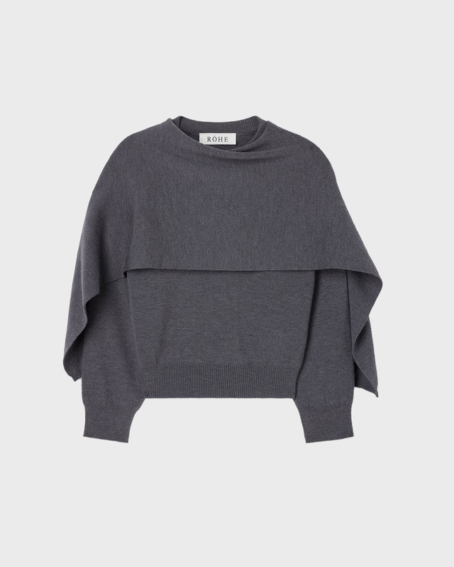 RÓHE Sweater Cape Grey melange 34
