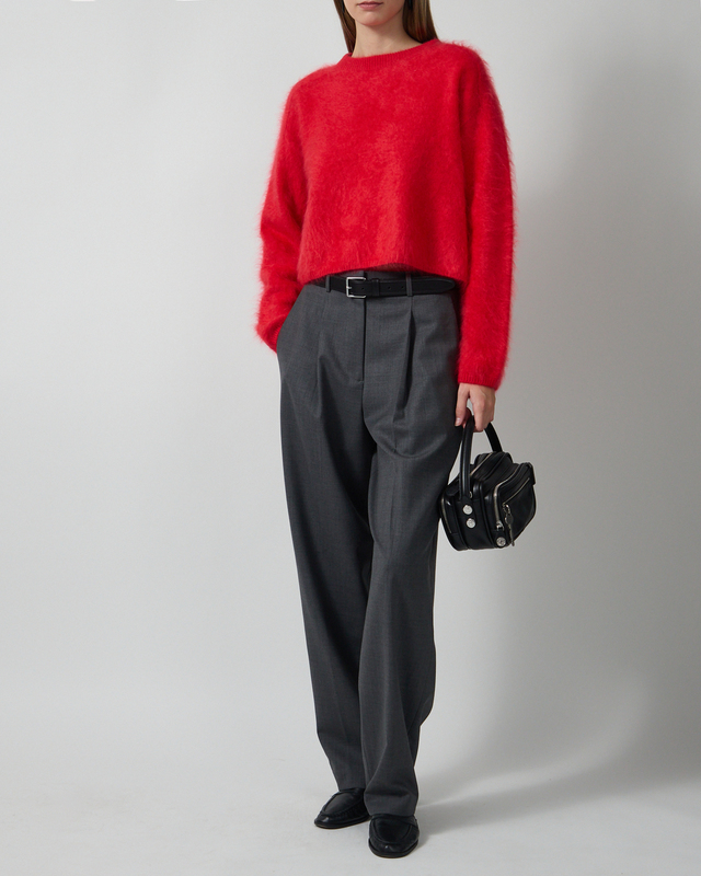 Soft Goat Striktrøje Brushed Crewneck Red L