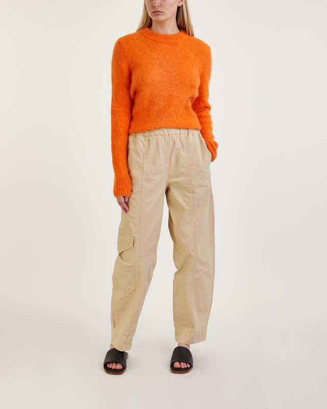 Ganni Sweater Brushed Alpaca O-Neck Orange S