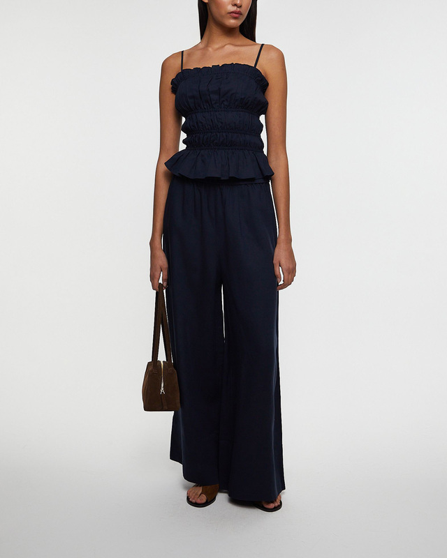 Wakakuu Icons Top Valencia Linen Navy S
