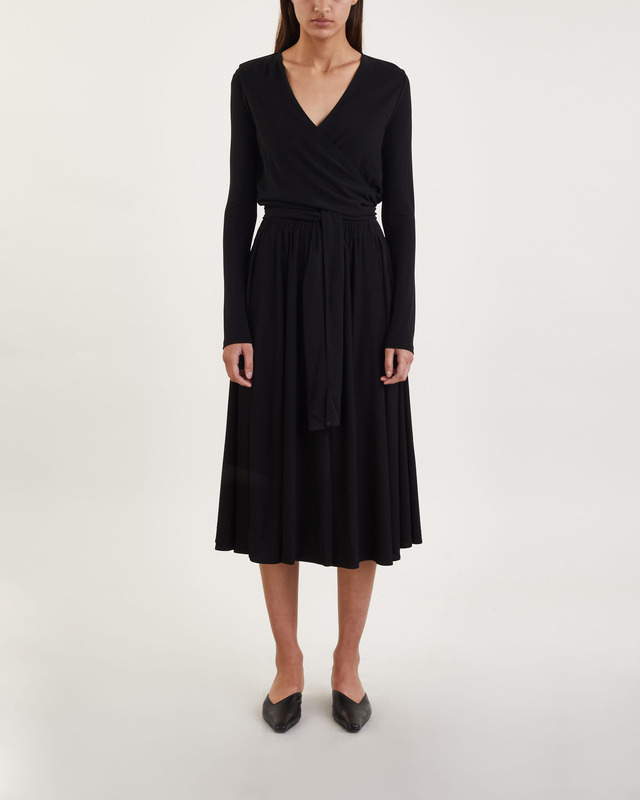 Proenza Schouler Dress Matte Crepe Wrap Black US 2 ( EUR 34)