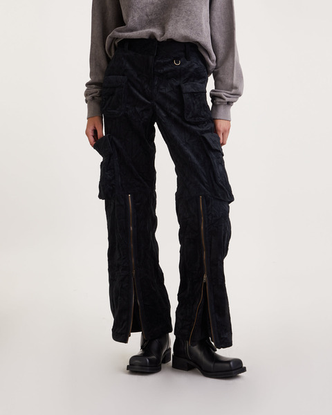 Trousers Cargo Velvet Svart 1