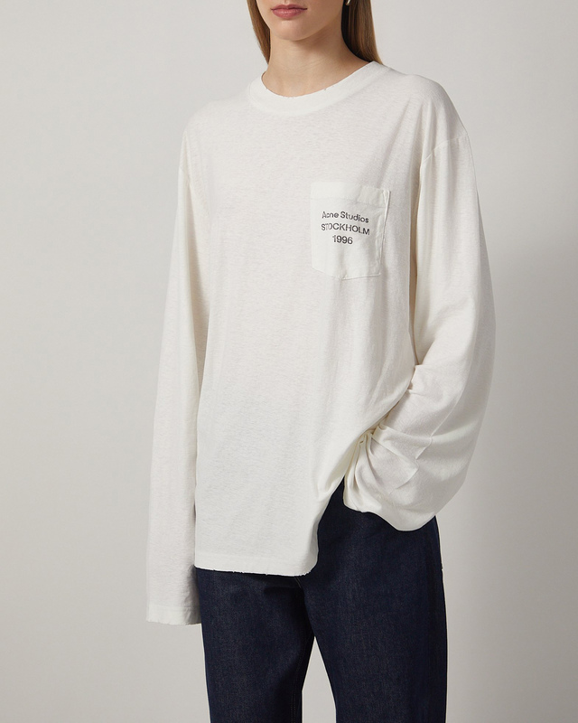 Acne Studios T-Shirt Logo Long Sleeve Relaxed White S