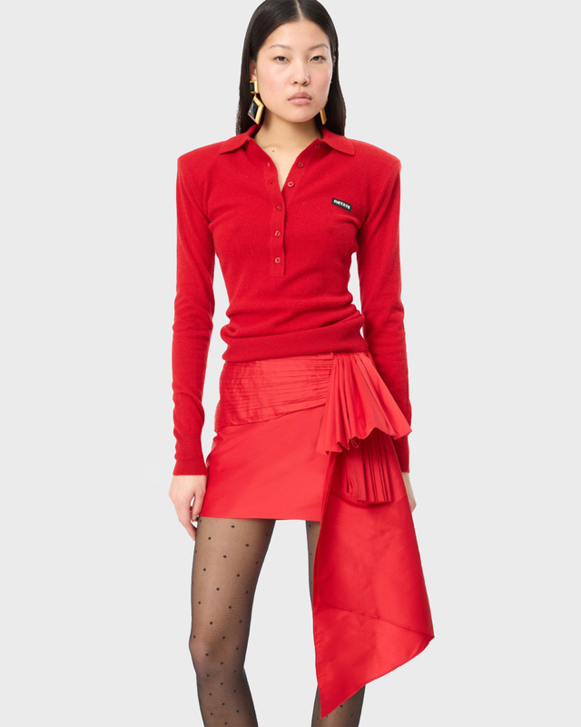 ROTATE  Poloskjorte Wool Longsleeve Red XS