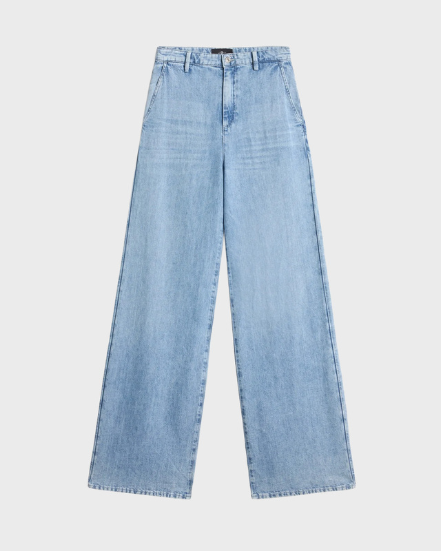 7 For All Mankind Jeans Wide Trousers Light Blue Wash Iris 27