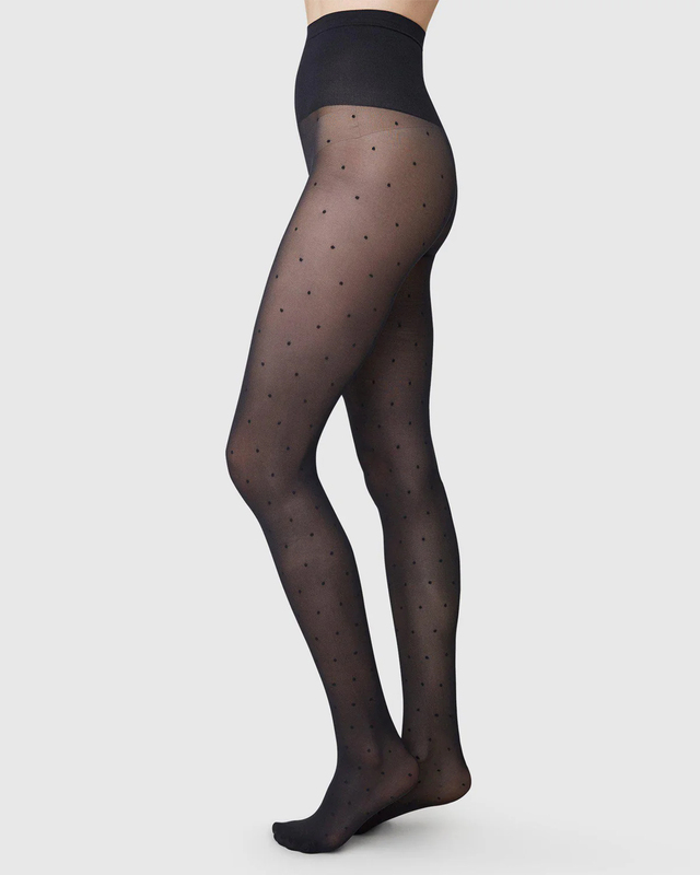 Swedish Stockings Doris Dots Tights Black XL