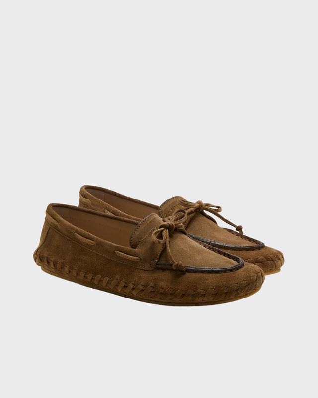 Le Monde Beryl Loafers Driver Moccasin Woven Taupe EUR 37