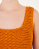 Vince Topp Crochet Square NK Tank Orange S