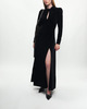 Ganni Dress Velvet Jersey Long Black 40