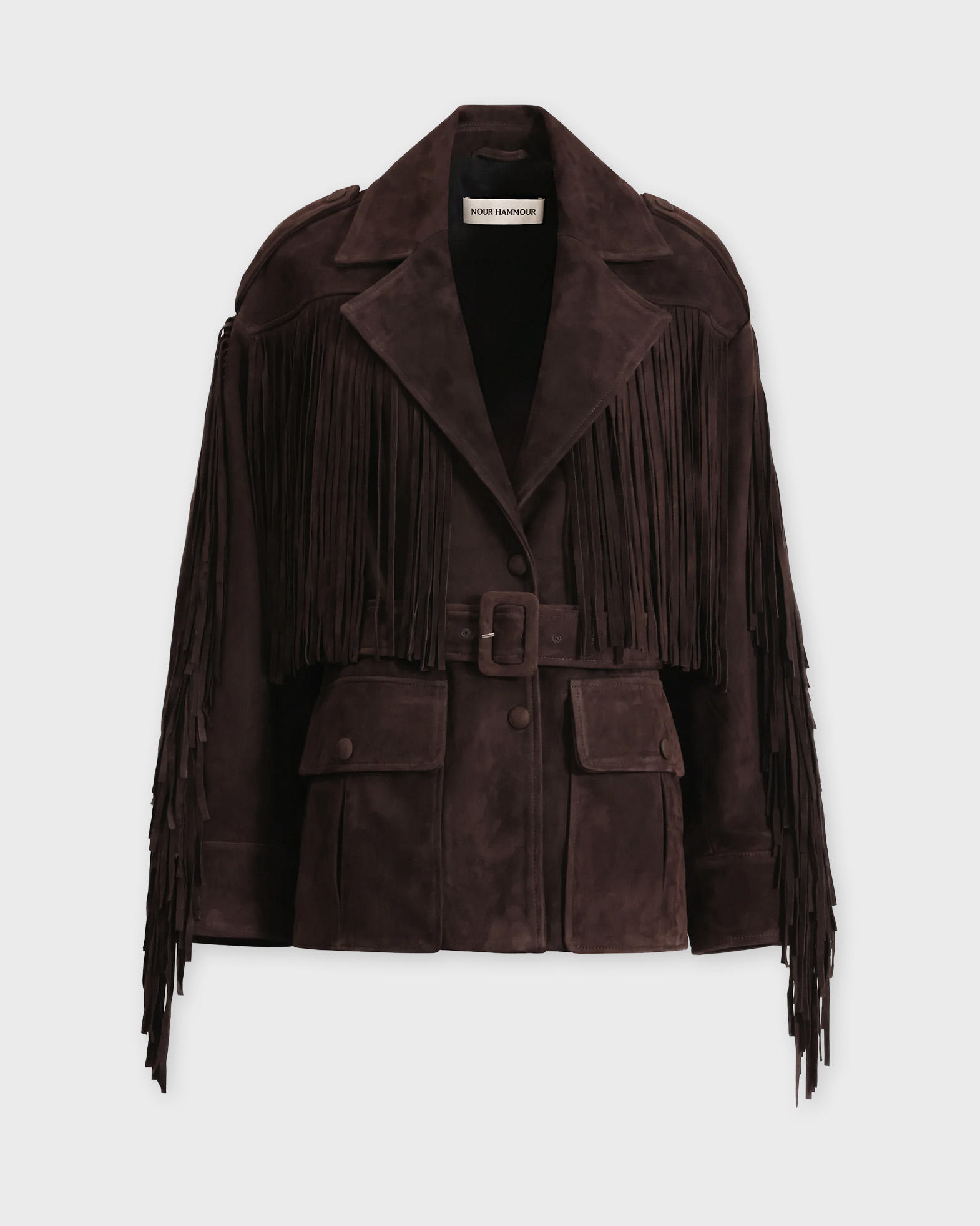 Nourhammou Jacket Cassidy Suede In Brown