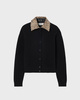 RÓHE Cardigan Leather Cheetah Collar Black 38