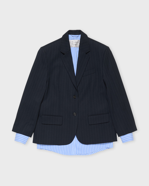 Blazer Fluid Shirt Pinstripe Navy 1