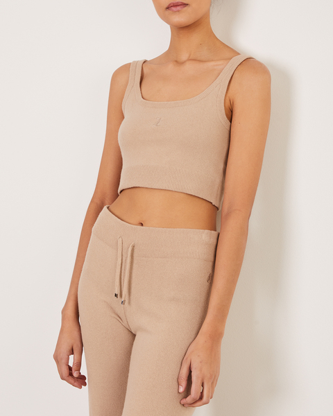 Topp Knitted Crop Cami  Taupe 1