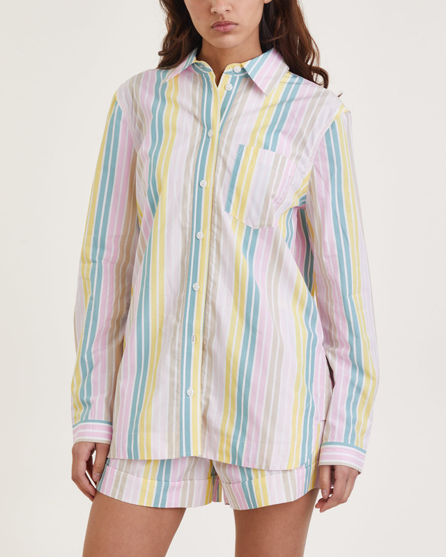 GANNI Skjorta Stripe Cotton Multicolor 40
