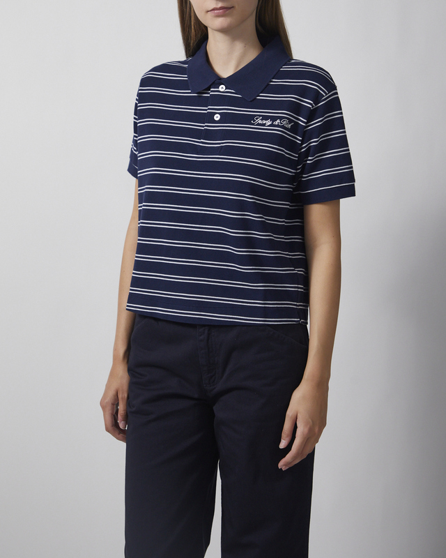 Sporty & Rich Poloskjorte Signature Logo Navy S