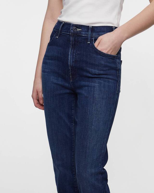 Mother Denim Jeans The Hustler Ankle Dark Blue Denim 24