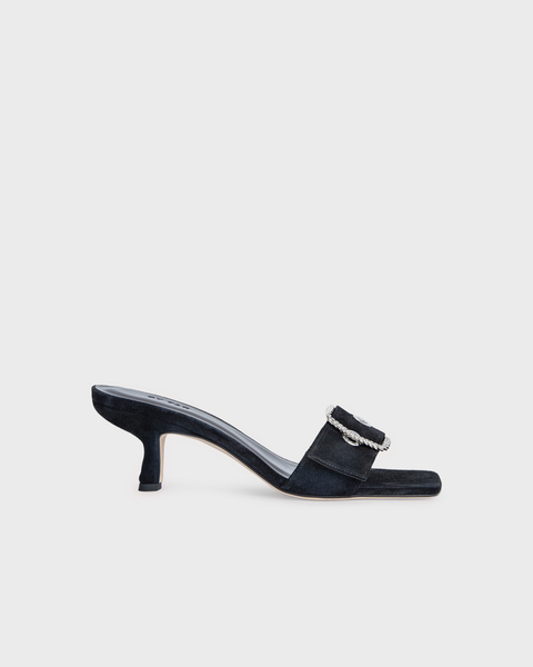 Klackskor Davina Black Suede Leather Svart 1