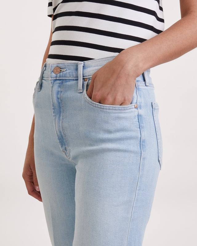 Mother Jeans Ramble Zip Ankle Fray Denim 29