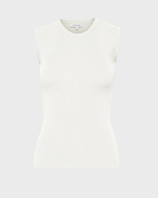 Andiata Topp Griet Rib-Knit Vit M