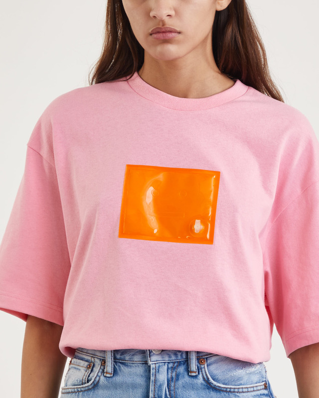 Acne Studios T-Shirt Inflatable Logo Rosa XS