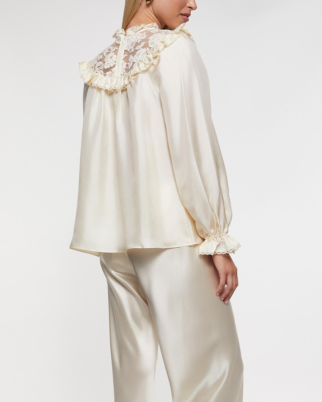 Zimmermann Blus Lace Billow Creme 0 (XS-S)