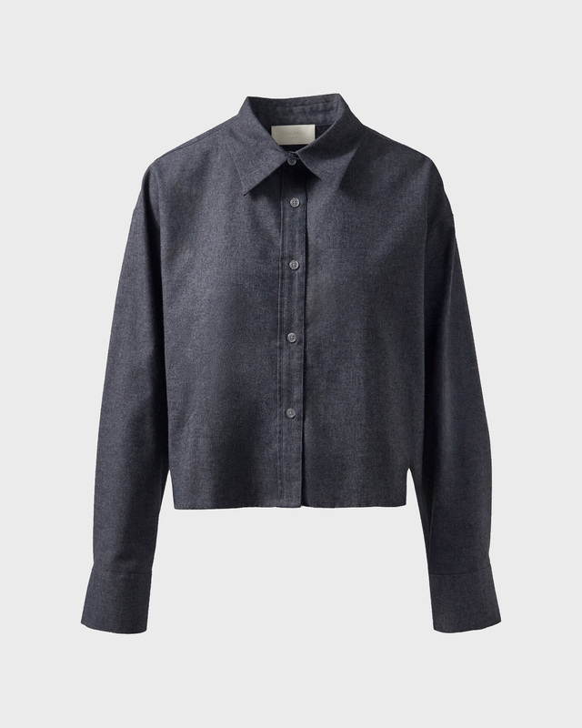 Wakakuu Icons Skjorte Cropped Brushed Cotton Grey L