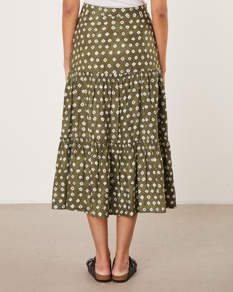 Linen Skirt Olivgrön 2