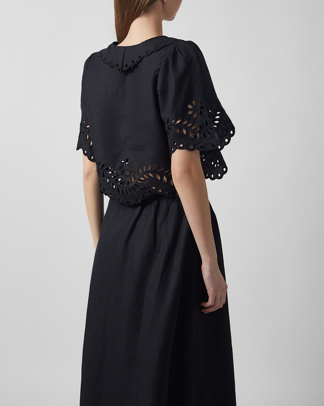 Malina Blouse Estela Broderie Anglais Black 38