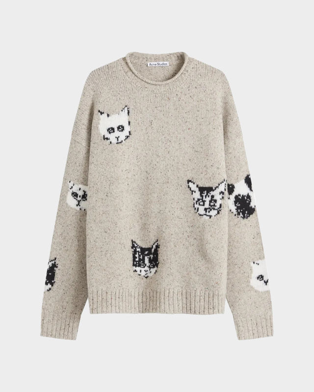 Acne Studios Tröja Knitted Jacquard Beige S