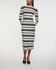 Moncler Klänning Striped Bouclé Midi Mörkgrå L