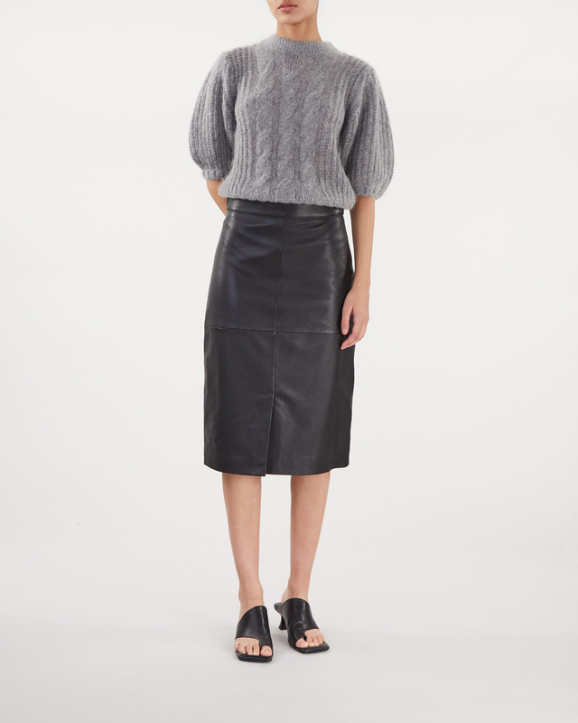 By Malina Leather Skirt  Black XS