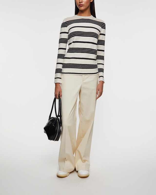 Moncler Sweater Striped Bouclé Jumper Mörkgrå L