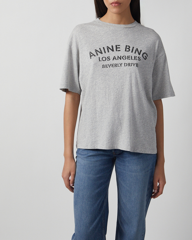 Anine Bing T-Shirt Cohen Tee Los Angeles Stencil Grey melange M