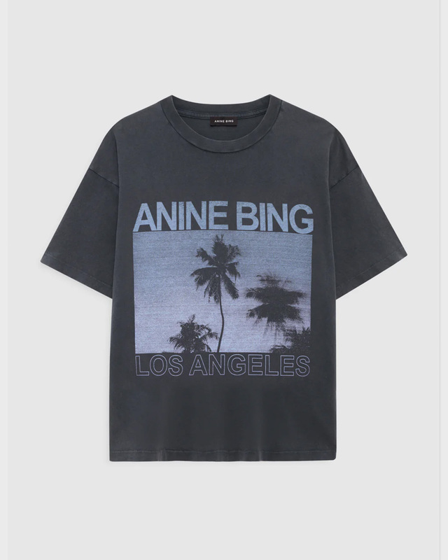 Anine Bing T-Shirt Cade Tee Palms Grey XS