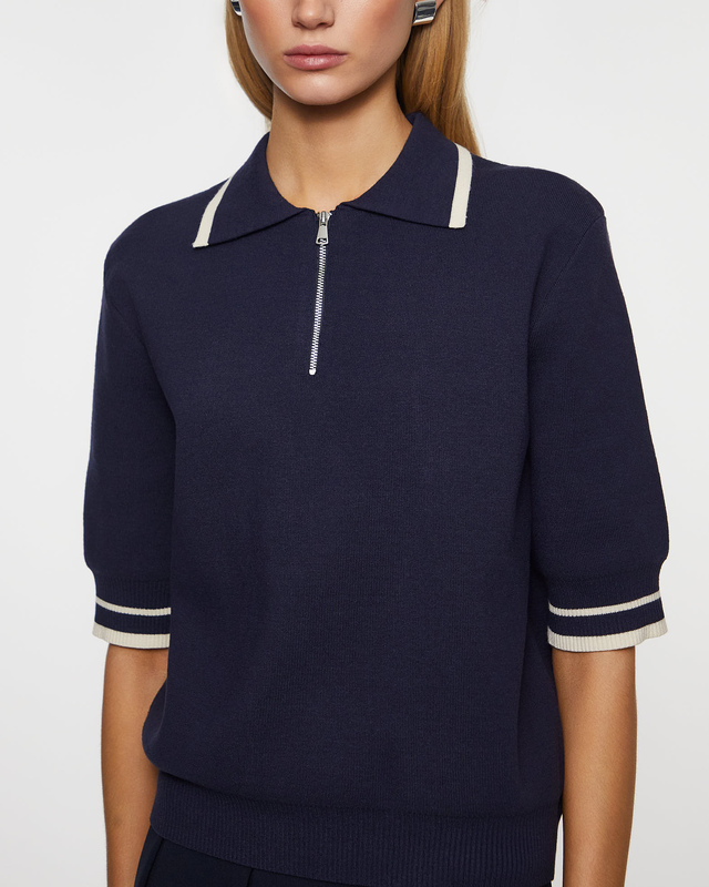 Wakakuu Icons Sweater Nantes Polo Knit Blue/White M
