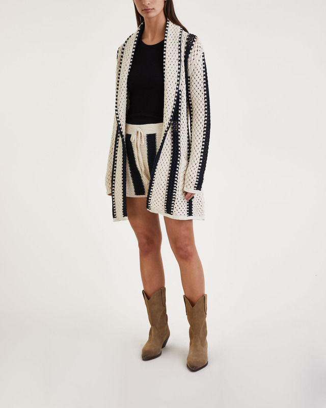 POLO Ralph Lauren Cardigan Geo-Stripe Shawl Svart L