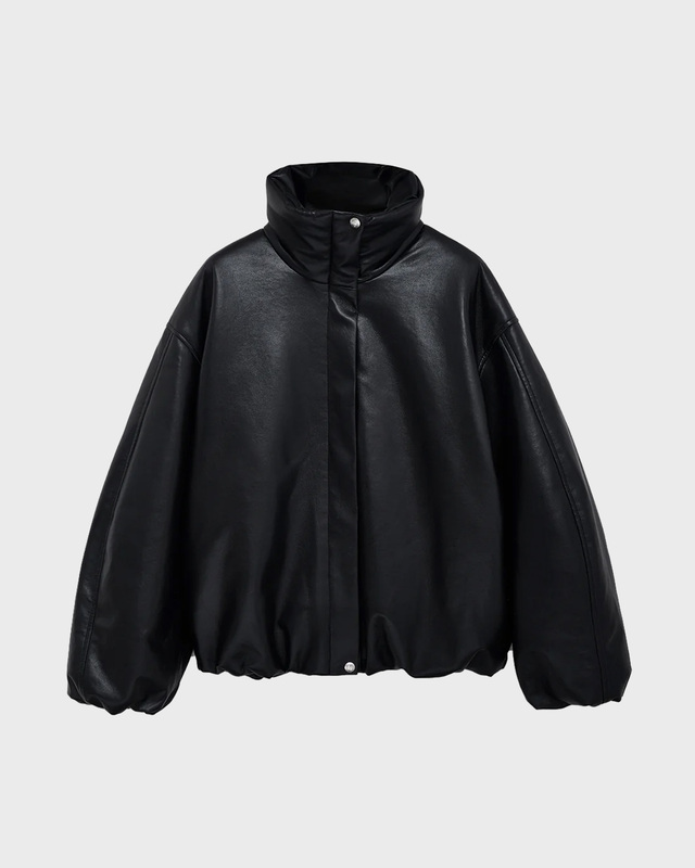 ANINE BING CYRUS JACKET - BLACK RECYCLED LEATHER XS