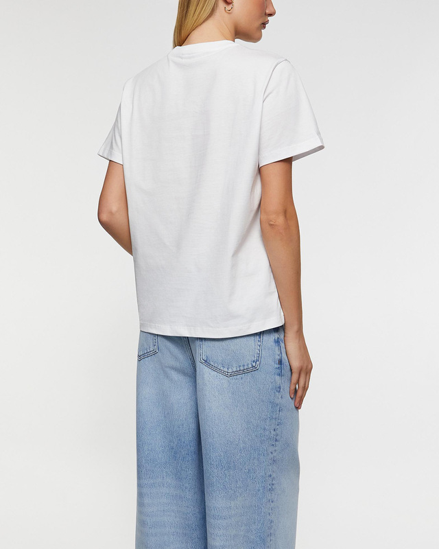 Ganni T-Shirt Basic Jersey Cherry Relaxed White L