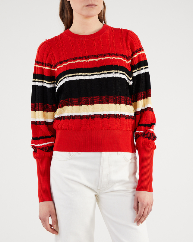 Proenza Schouler Sweater Striped Fil Coupe Sweater Röd L